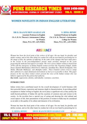 Women Novelists in Indian English Literature