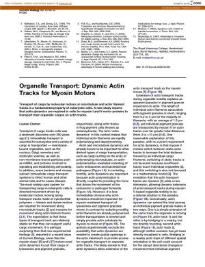 Organelle Transport: Dynamic Actin Tracks for Myosin Motors