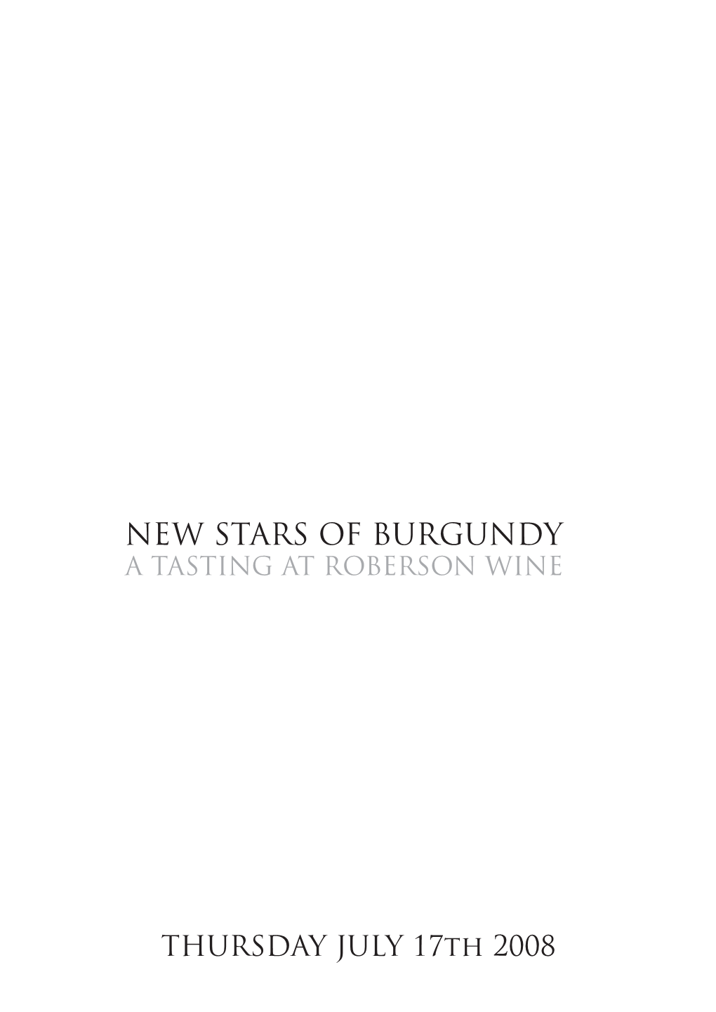 New Stars of Burgundy Tasting