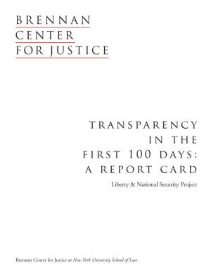 Transparency in the First 100 Days: a Report Card