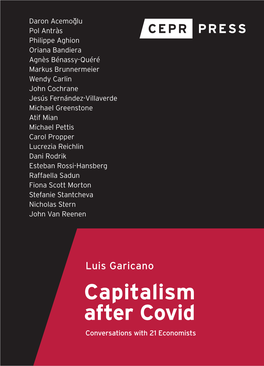 Capitalism After Covid Conversations with 21 Economists Capitalism After Covid Conversations with 21 Economists CEPR PRESS