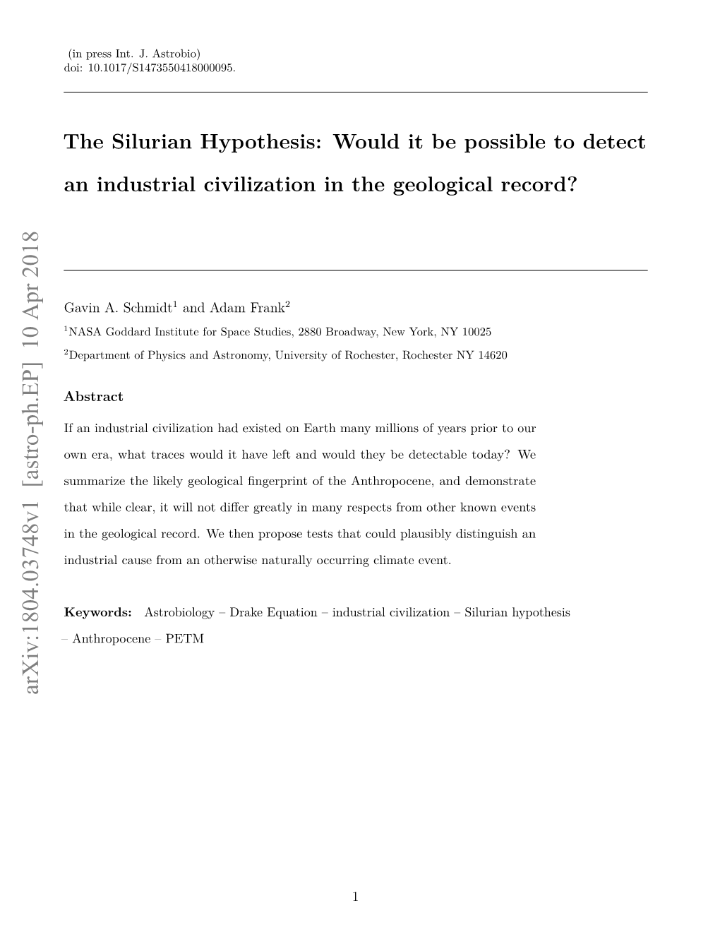 silurian hypothesis paper