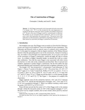 On a Construction of Hagge