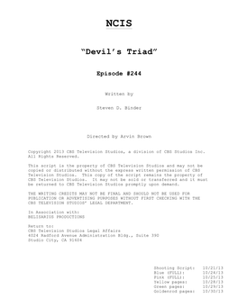 NCIS “Devil's Triad”