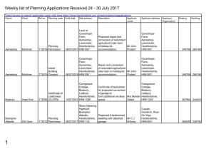 Weekly List of Planning Applications Received 24 - 30 July 2017