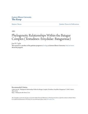 Phylogenetic Relationships Within the Batagur Complex (Testudines: Emydidae: Batagurinae) Jean M