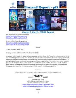 Frozen2 Report – Pt1