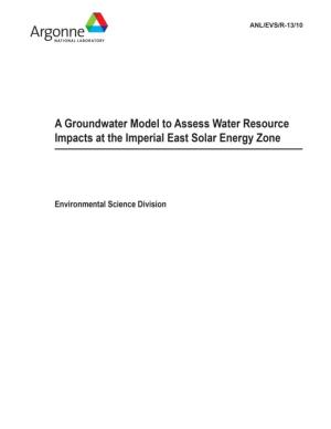 A Groundwater Model to Assess Water Resource Impacts at the Imperial East Solar Energy Zone