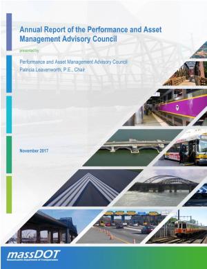 Annual Report of the Performance and Asset Management Advisory Council Presented By