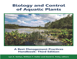 Biology and Control of Aquatic Plants