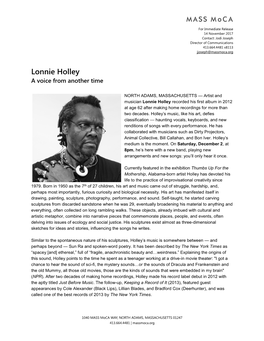 Lonnie Holley a Voice from Another Time