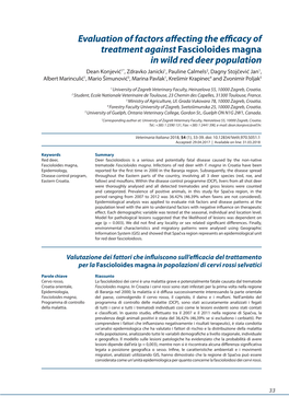 Evaluation of Factors Affecting the Efficacy of Treatment Against Fascioloides Magna in Wild Red Deer Population