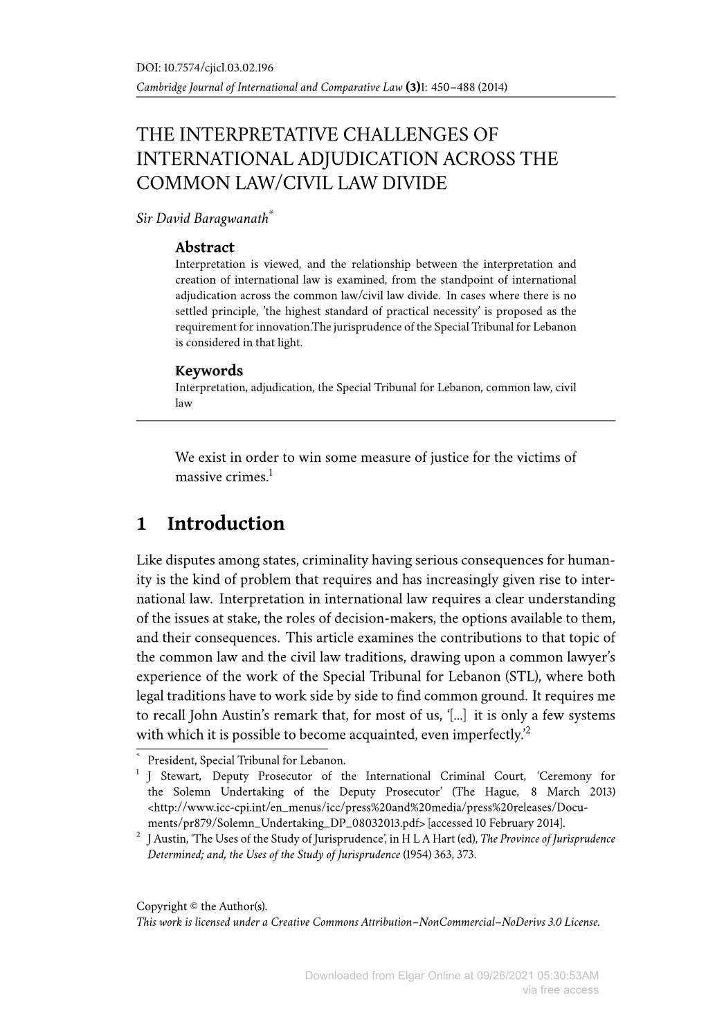 The Interpretative Challenges of International Adjudication Across the Common Law/Civil Law Divide