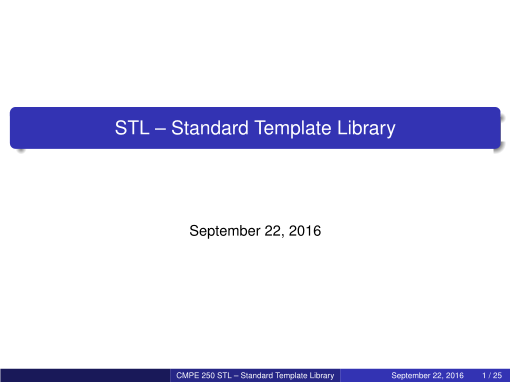 STL – Standard Template Library