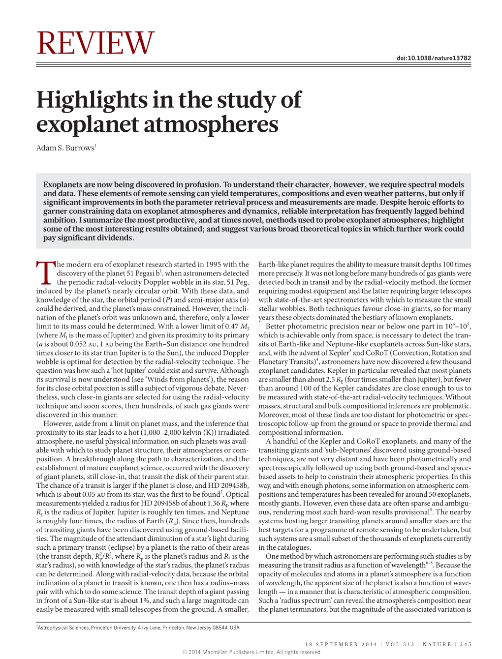 REVIEW Doi:10.1038/Nature13782