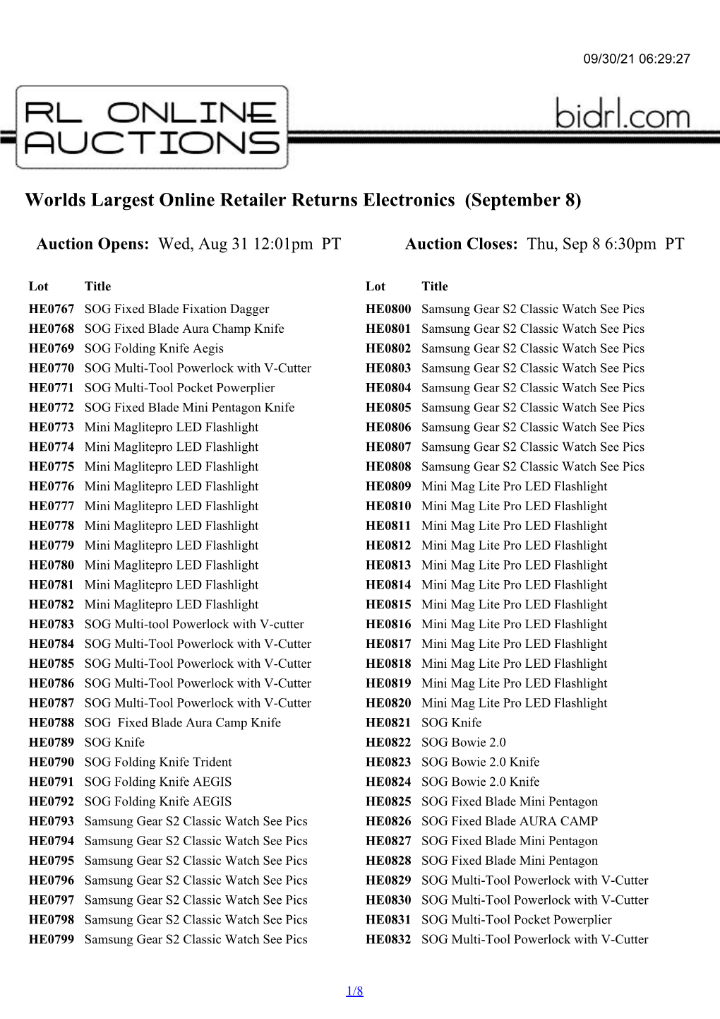 Worlds Largest Online Retailer Returns Electronics (September 8)