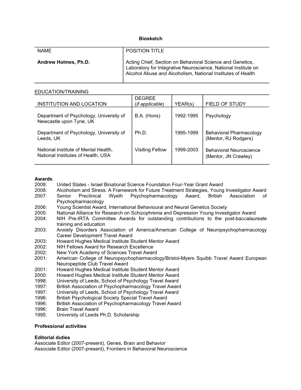 Holmes CV Current.Pdf