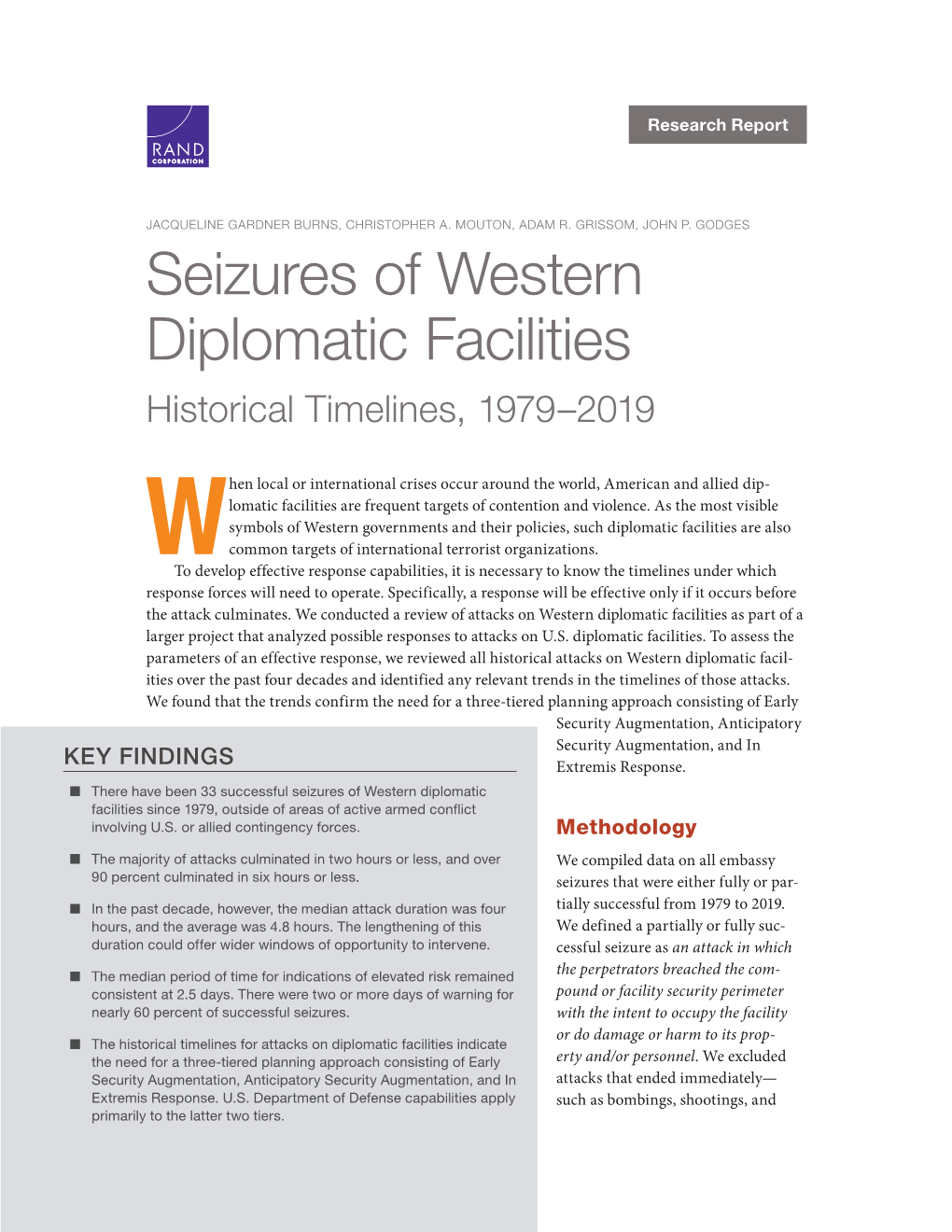 Seizures of Western Diplomatic Facilities Historical Timelines, 1979–2019