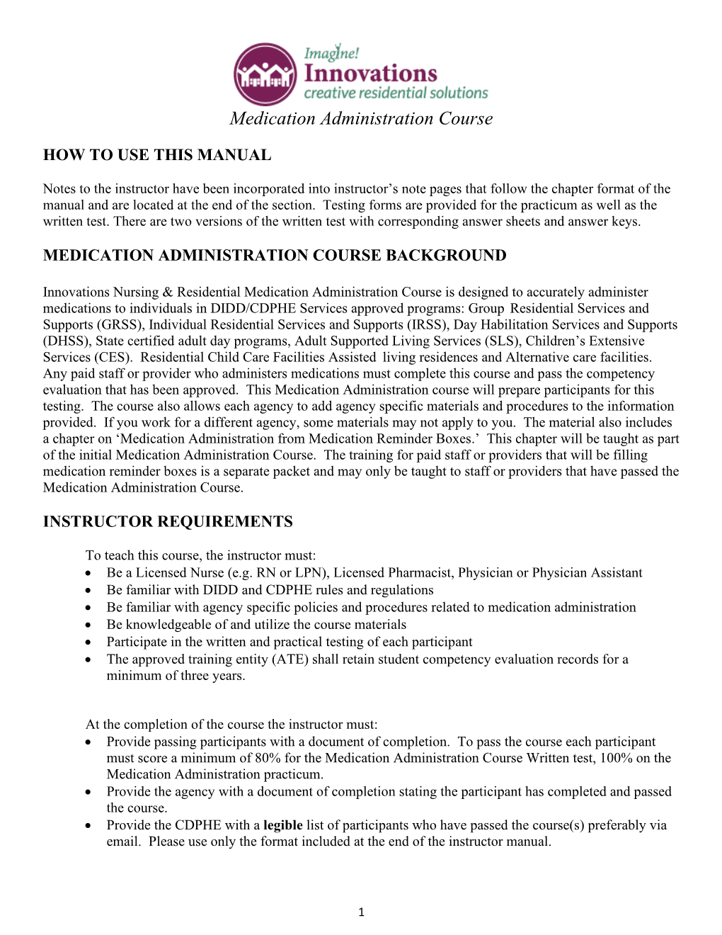 Medication Administration Manual