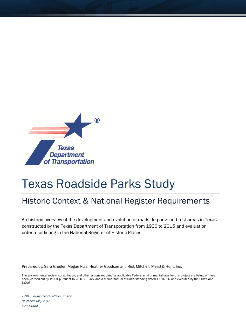 Texas Roadside Park Study