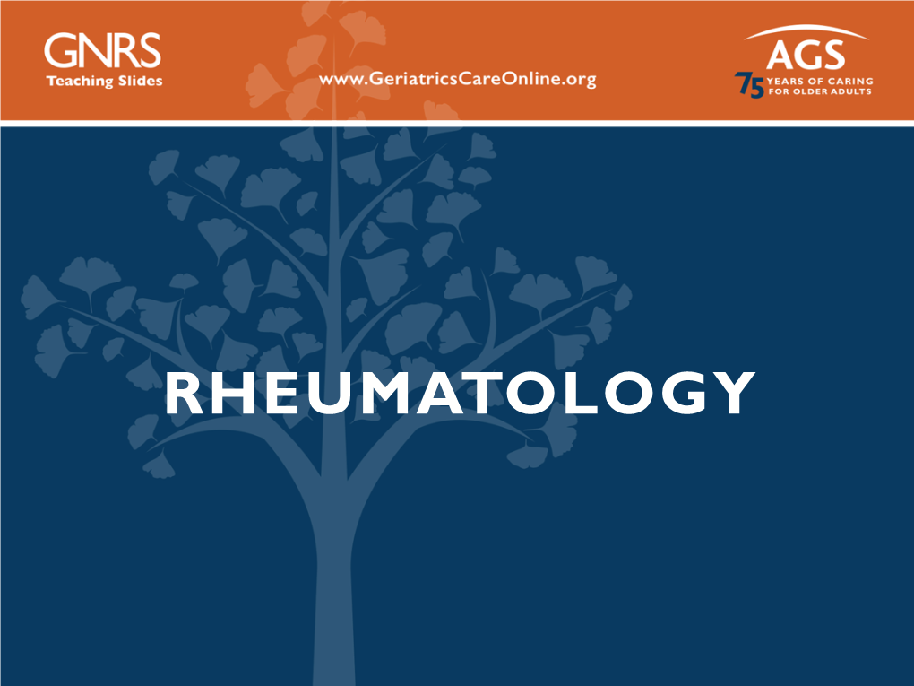 Rheumatology 2 Objectives