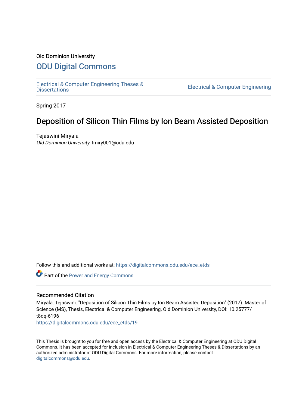 Deposition of Silicon Thin Films by Ion Beam Assisted Deposition