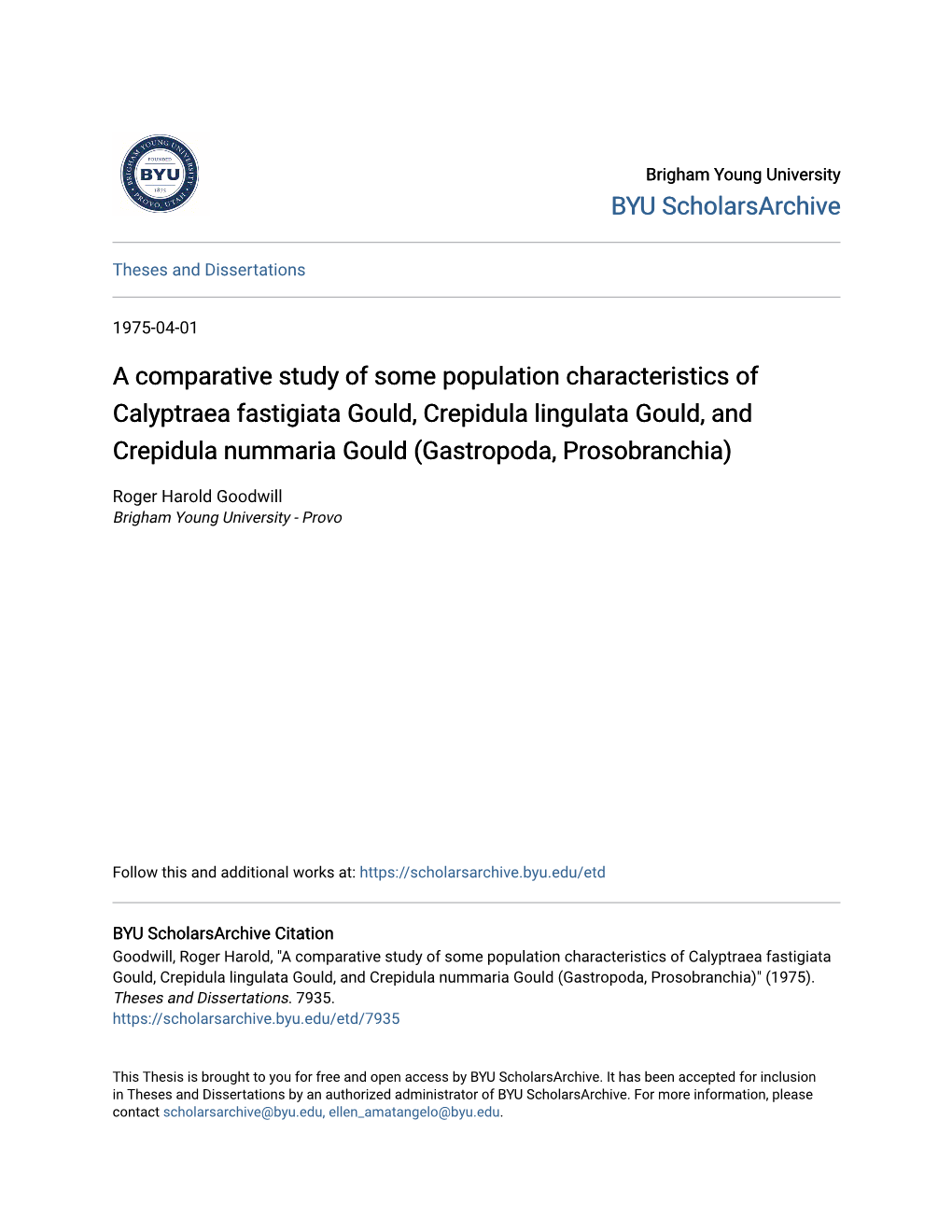 A Comparative Study of Some Population Characteristics Of