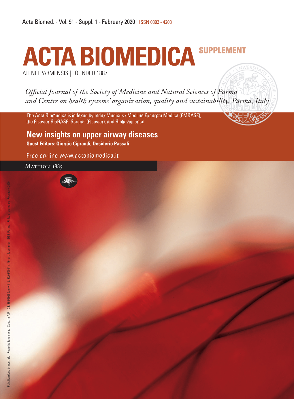 ACTA BIOMEDICA SUPPLEMENT Atenei Parmensis | Founded 1887