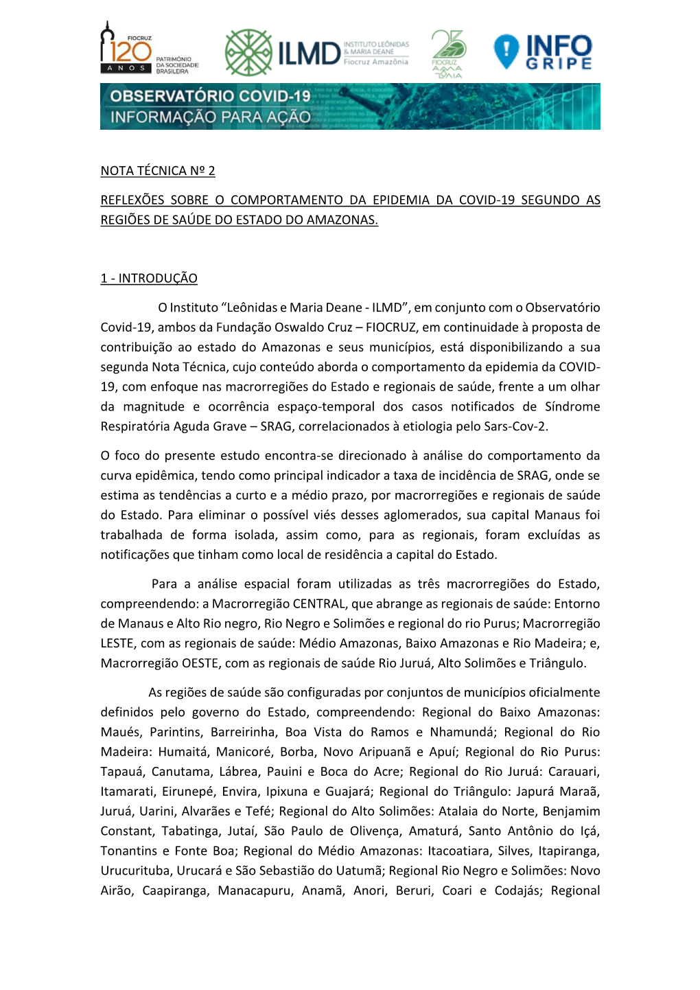 Nota Técnica Nº 2 Reflexões Sobre O Comportamento Da