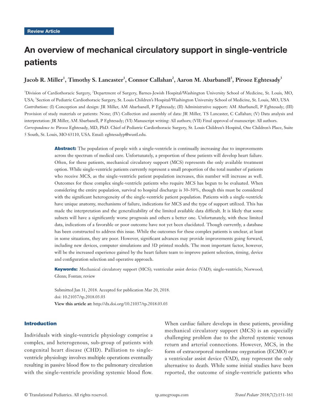 An Overview of Mechanical Circulatory Support in Single-Ventricle Patients