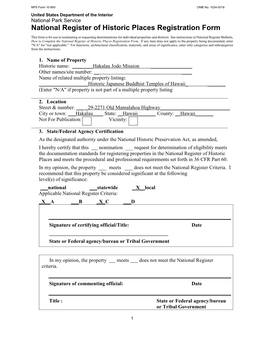 National Register of Historic Places Registration Form