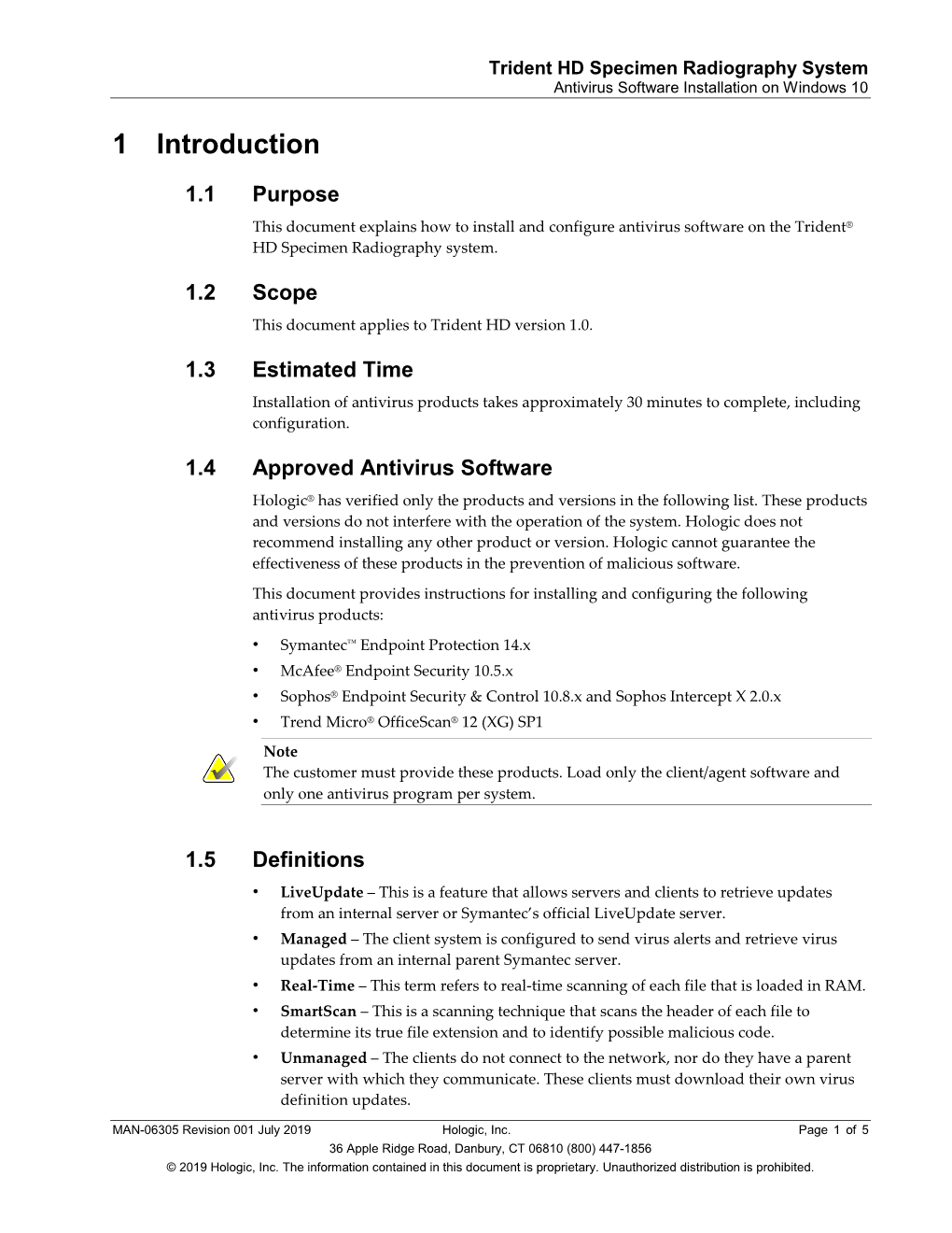 Trident HD Specimen Radiography System Antivirus Software Installation on Windows 10