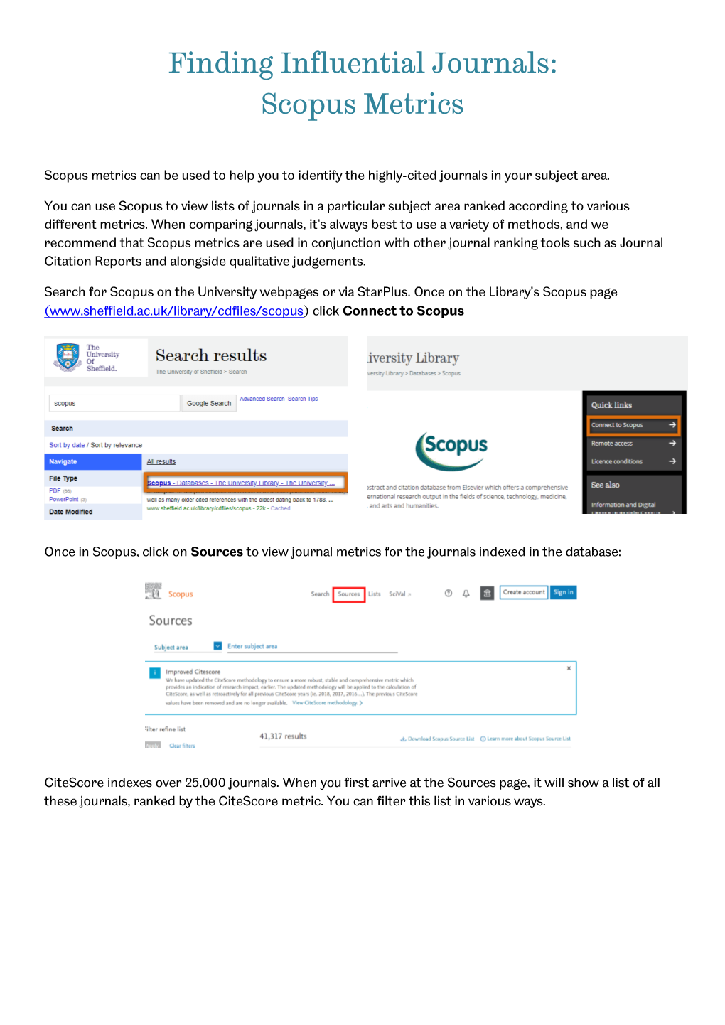 Finding Influential Journals: Scopus Metrics