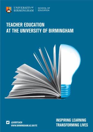 Teacher Education at the University of Birmingham