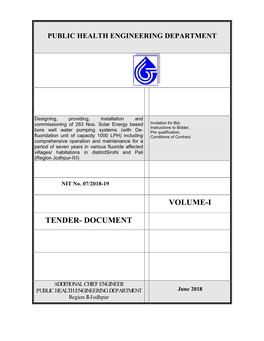 Volume-I Tender- Document