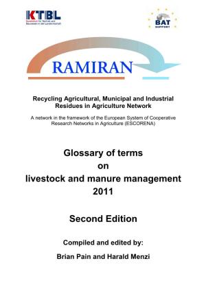 Glossary of Terms on Livestock Manure Management 2011