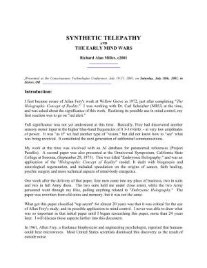 Synthetic Telepathy and the Early Mind Wars (Pdf)