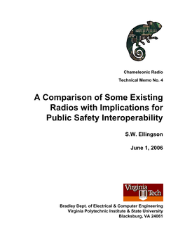 A Comparison of Some Existing Radios with Implications for Public Safety Interoperability