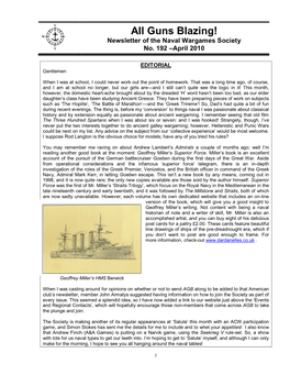 Guns Blazing! Newsletter of the Naval Wargames Society No