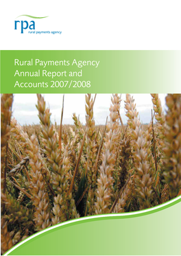 Rural Payments Agency Annual Report and Accounts 2007-2008
