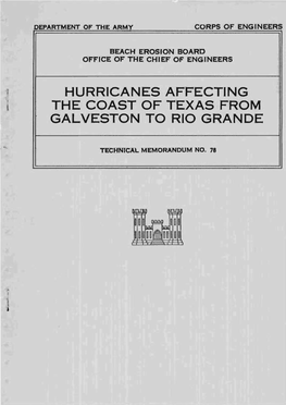 HURRICANES AFFECTING the COAST of TEXAS from GALVESTON to RIO GRANDE by W