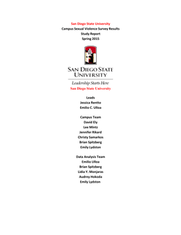 Campus Sexual Violence Survey Results Study Report Spring 2015