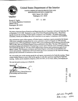 Letter Inviting Rosetta O. Virgilio to Address NRC's Compliance With