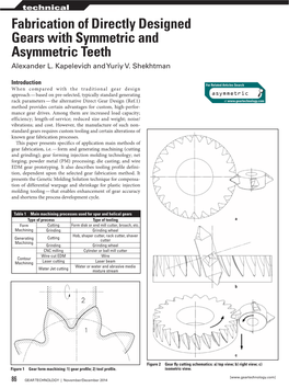Fabrication of Directly Designed Gears with Symmetric and Asymmetric Teeth Alexander L