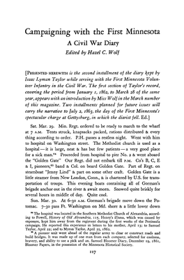 Campaigning with the First Minnesota : a Civil War Diary / Edited by Hazel C. Wolf