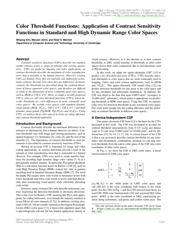 Application of Contrast Sensitivity Functions in Standard and High Dynamic Range Color Spaces