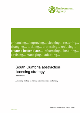 South Cumbria Abstraction Licensing Strategy