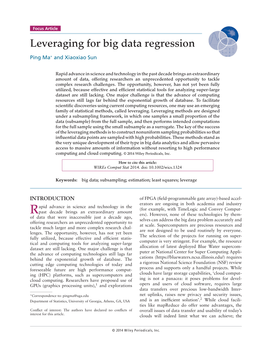 Leveraging for Big Data Regression