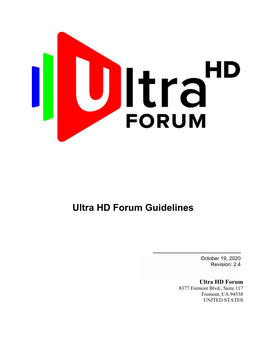 Ultra HD Forum Guidelines