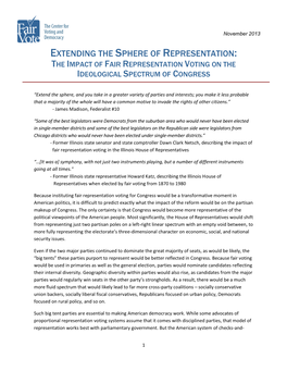 Extending the Sphere of Representation: the Impact of Fair Representation Voting on the Ideological Spectrum of Congress